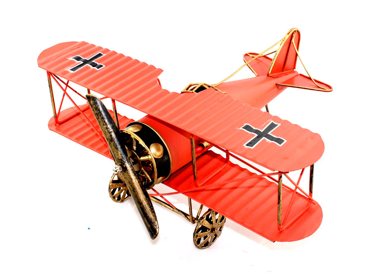 Модель самолета " Биплан" красный 