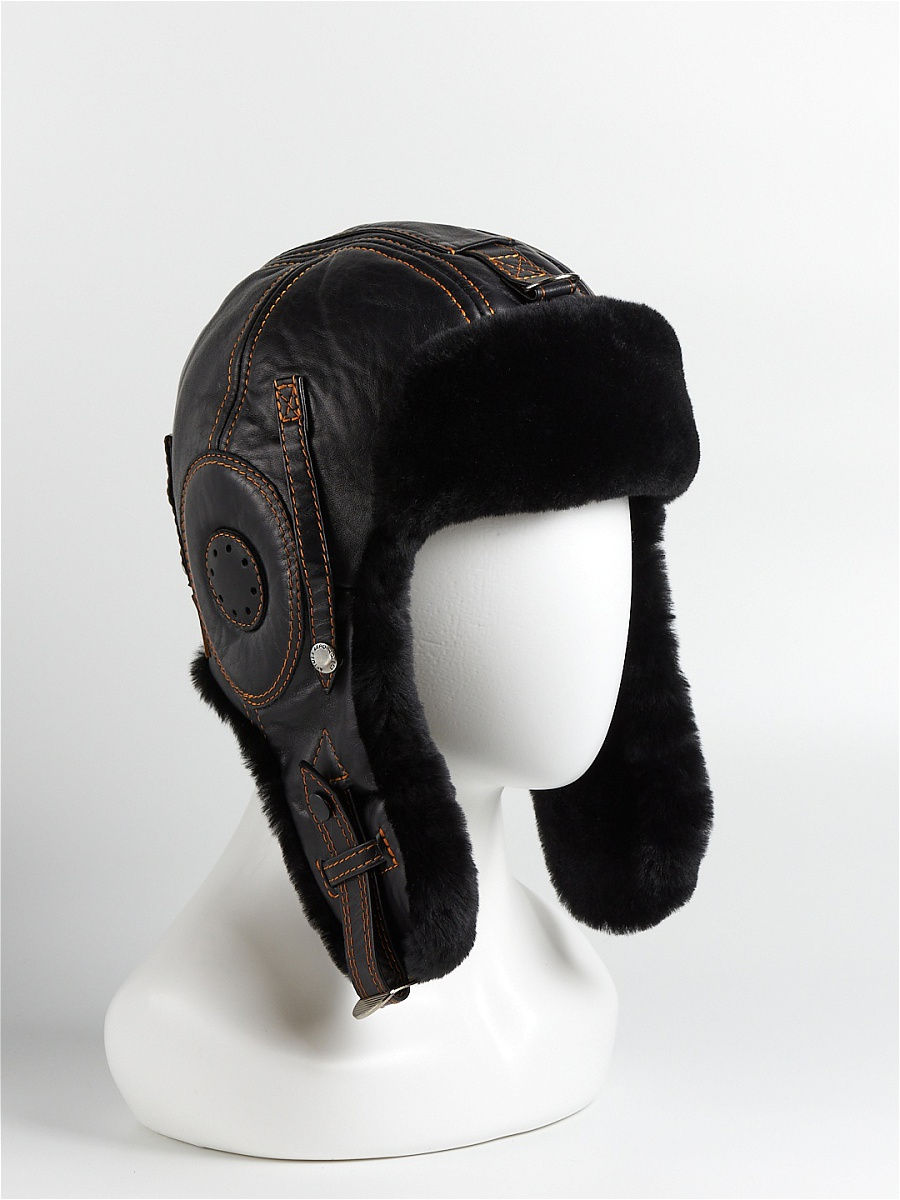 Лётный шлем на натуральной  овчине/ коричневый  