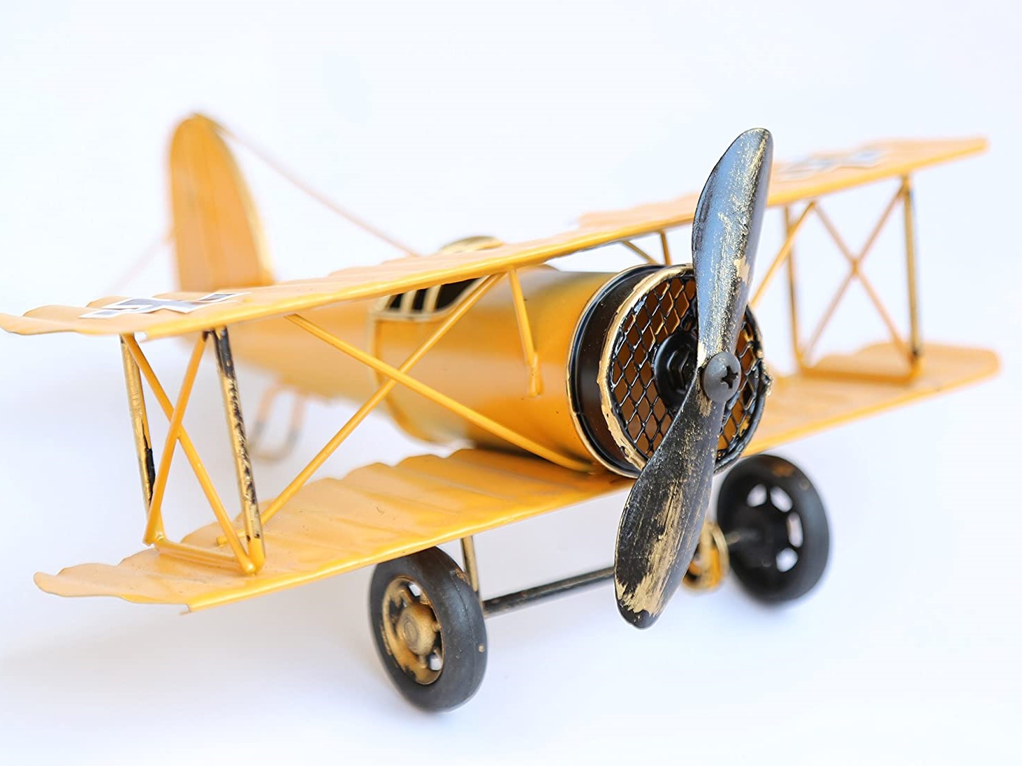Модель самолета " Биплан" желтый 