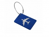 Багажная бирка с самолетом / синяя