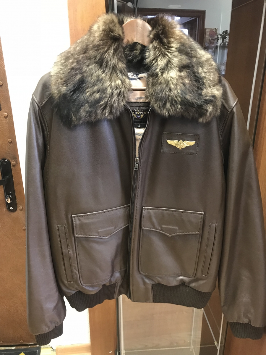 Мужская куртка-пилот/ коричневая 
