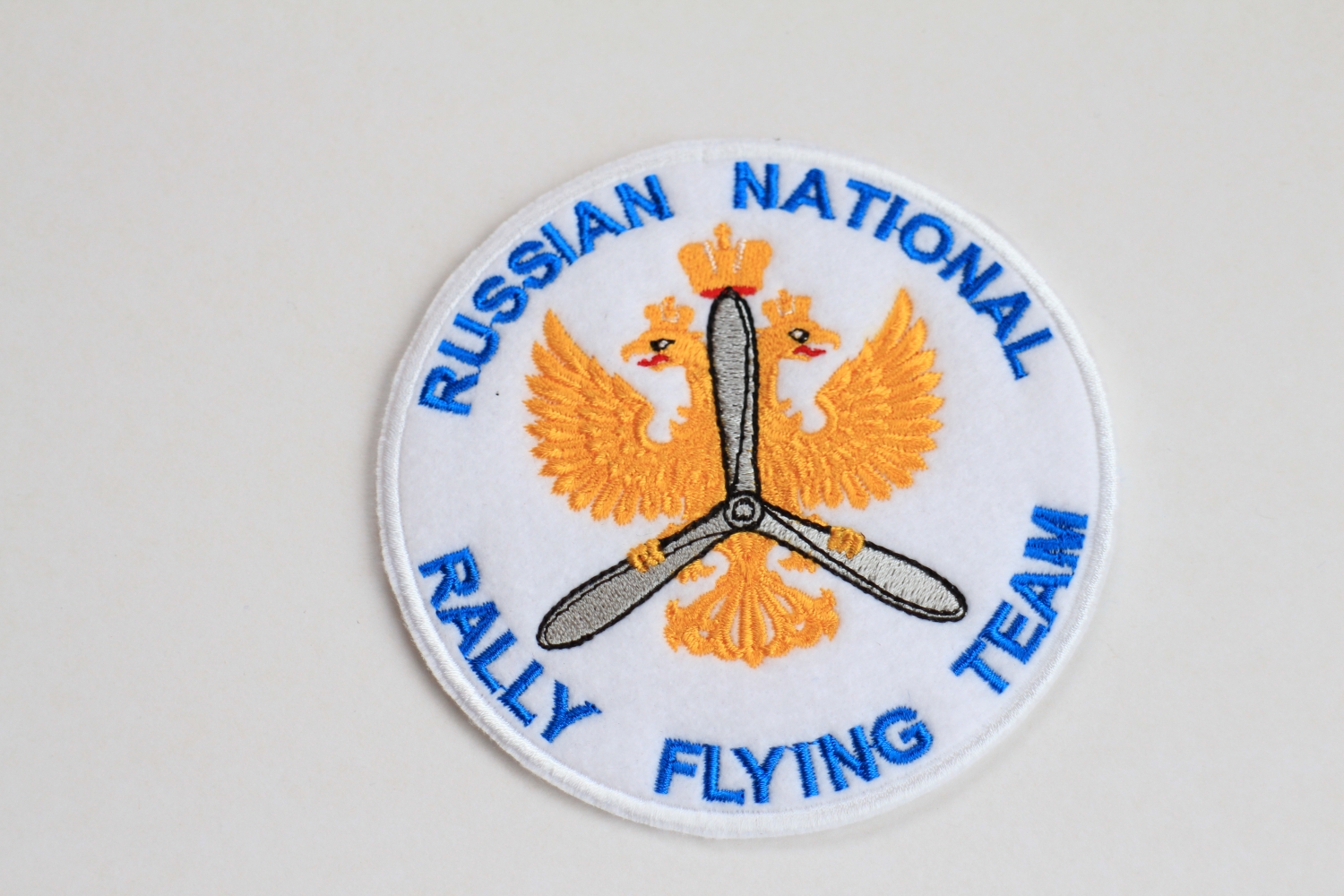 Шеврон « Russian National Rally Flying Team» , белый